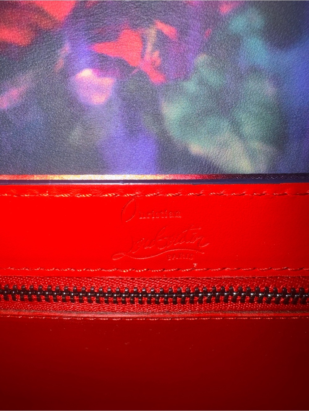 Christian Louboutin Loubi54 Rose Print Strass Satin Crossbody Bag ✅authentic✅ - Picture 4 of 14